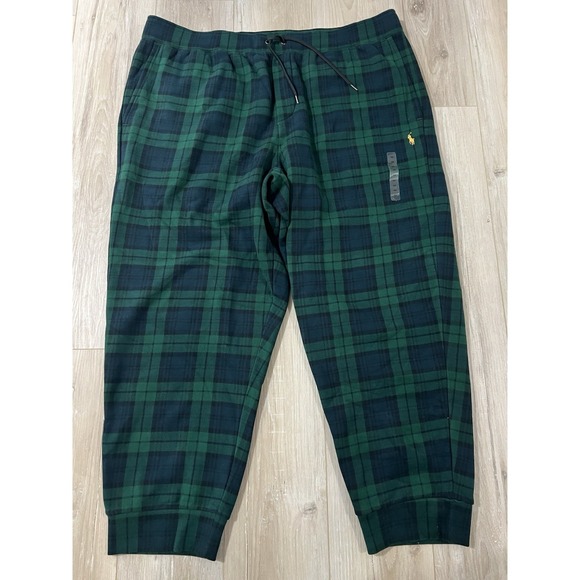 Polo Ralph Lauren Tartan Plaid Black Watch Fleece Sweatpants 4XB
